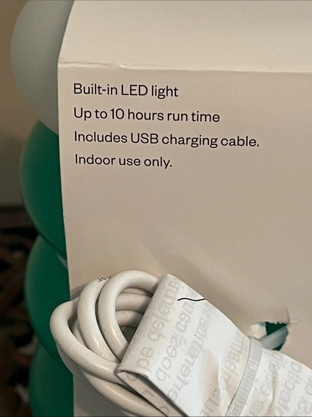 GREEN Room Essentials LED Jewelry Storage Lamp 3 Settings - Rechargeable NWT